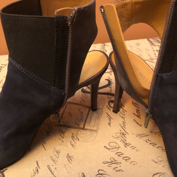 Nine West Suede peep toe ankle booties - Picture 7 of 8